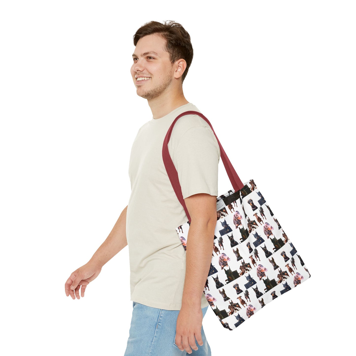 Edition 10 Doberman Model Pattern White Tote Bag