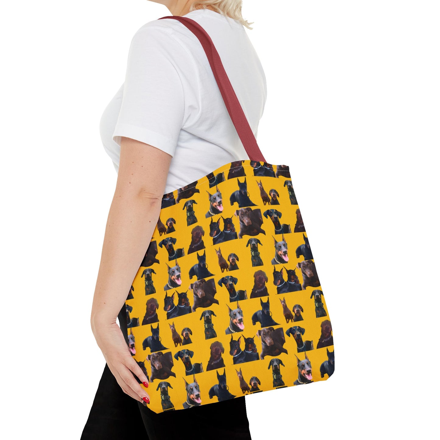 Edition 5 Doberman Model Pattern Yellow Tote Bag
