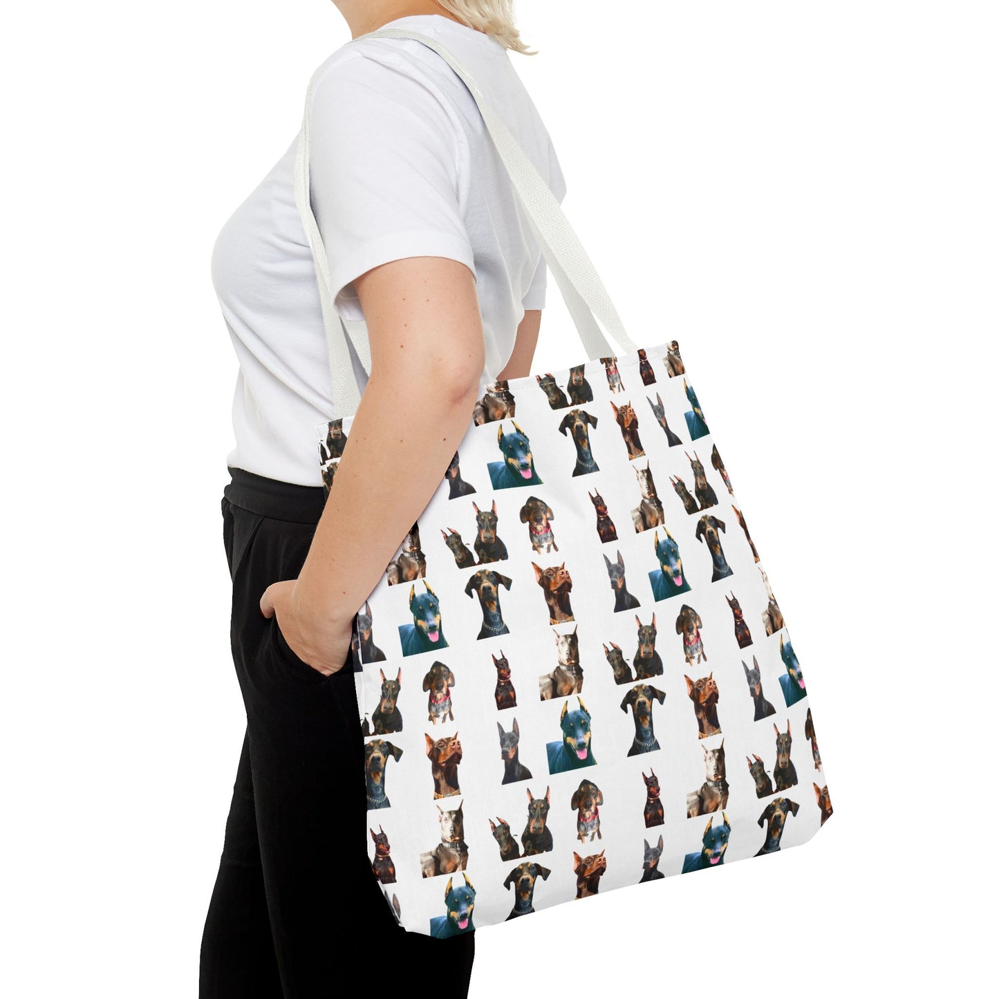 Edition 4 Doberman Model Pattern White Tote Bag