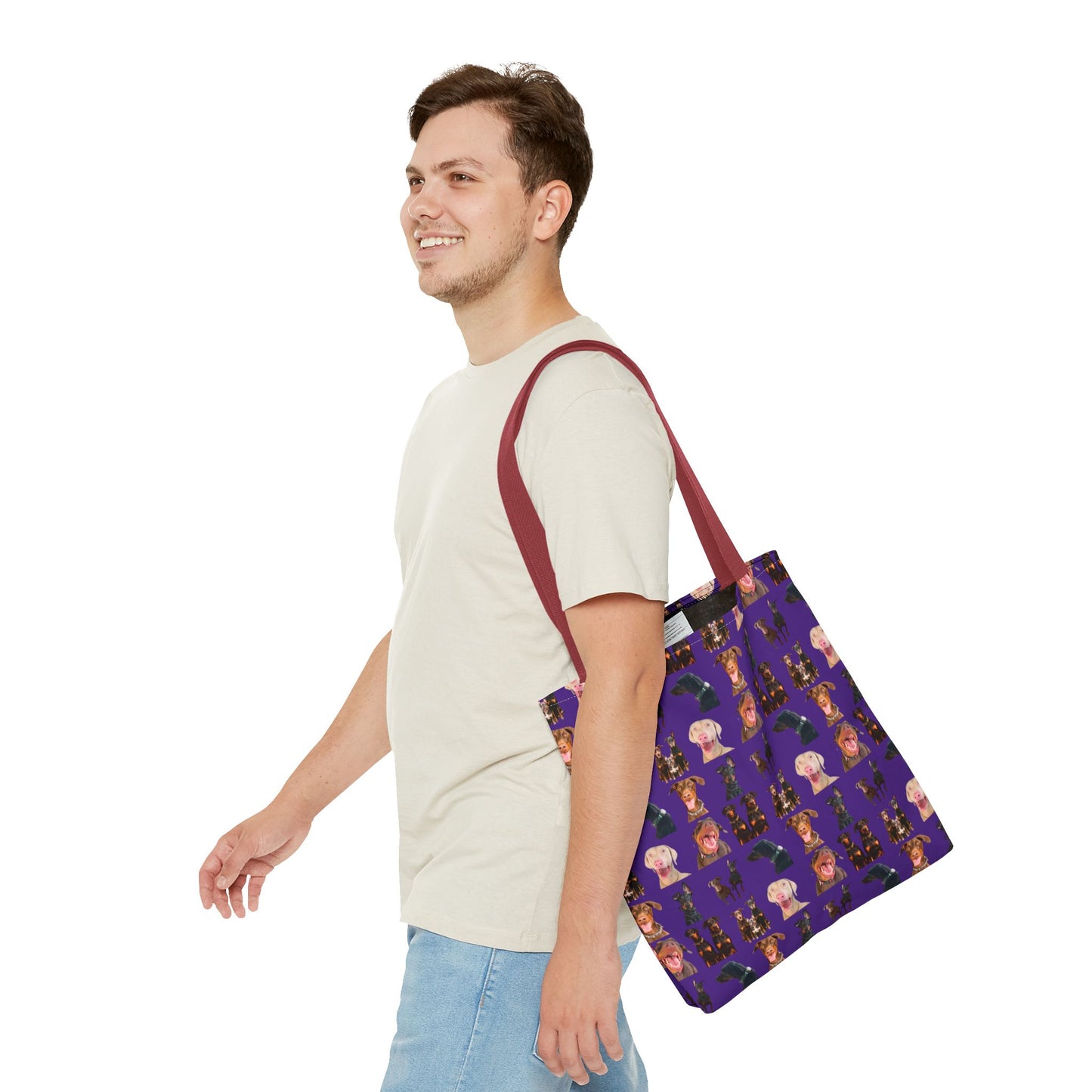 Edition 9 Doberman Model Pattern Purple Tote Bag