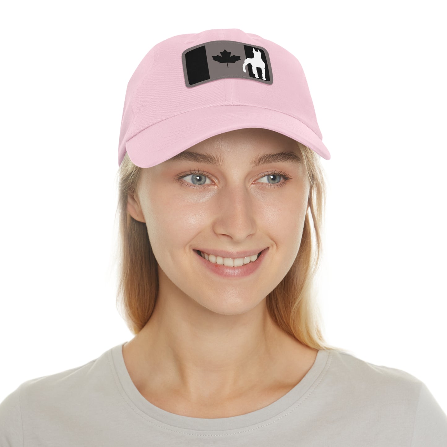 Doberman Protect Canada 1 Dad Hat with Leather Patch (Rectangle)