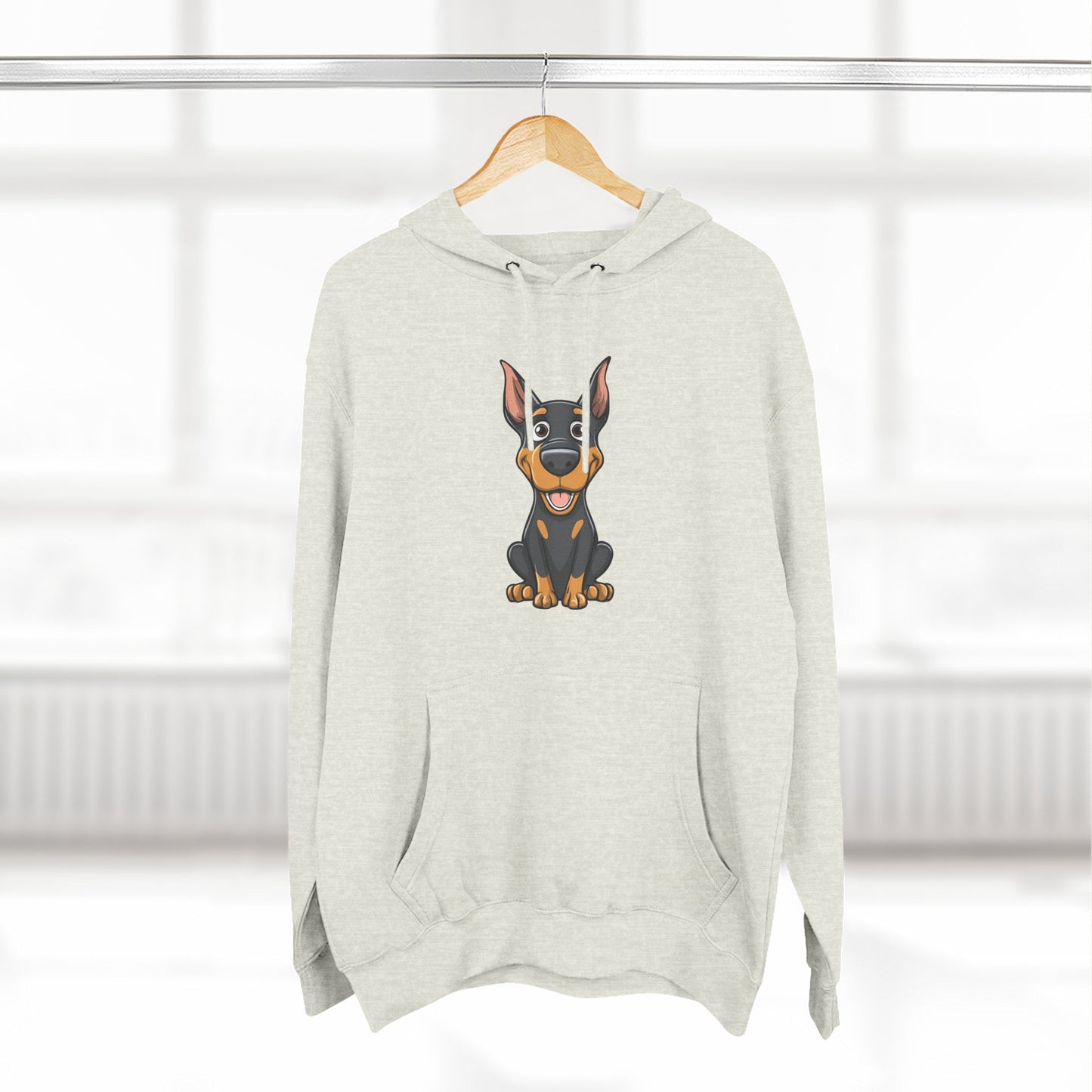 Doberman Cartoon 1 Three-Panel Fleece Hoodie