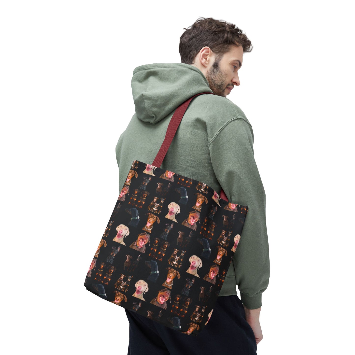 Edition 9 Doberman Model Pattern Black Tote Bag