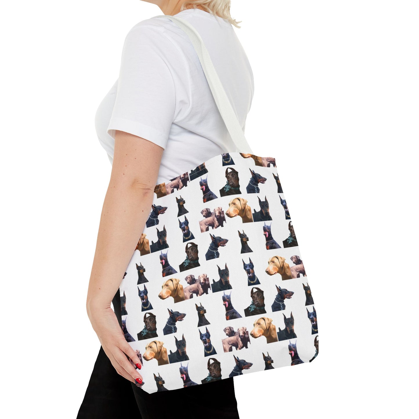 Edition 8 Doberman Model Pattern White Tote Bag