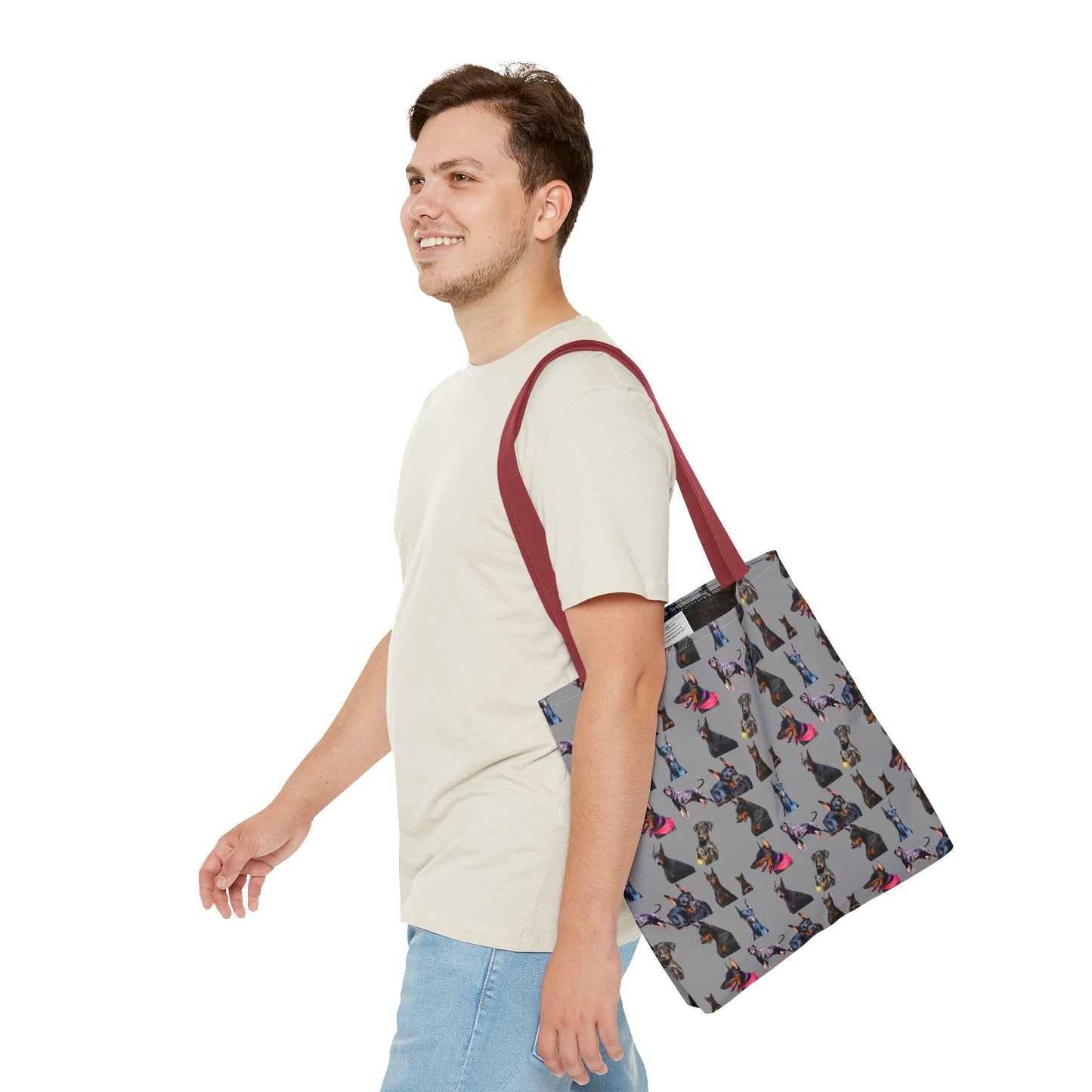Edition 7 Doberman Model Pattern Gray Tote Bag