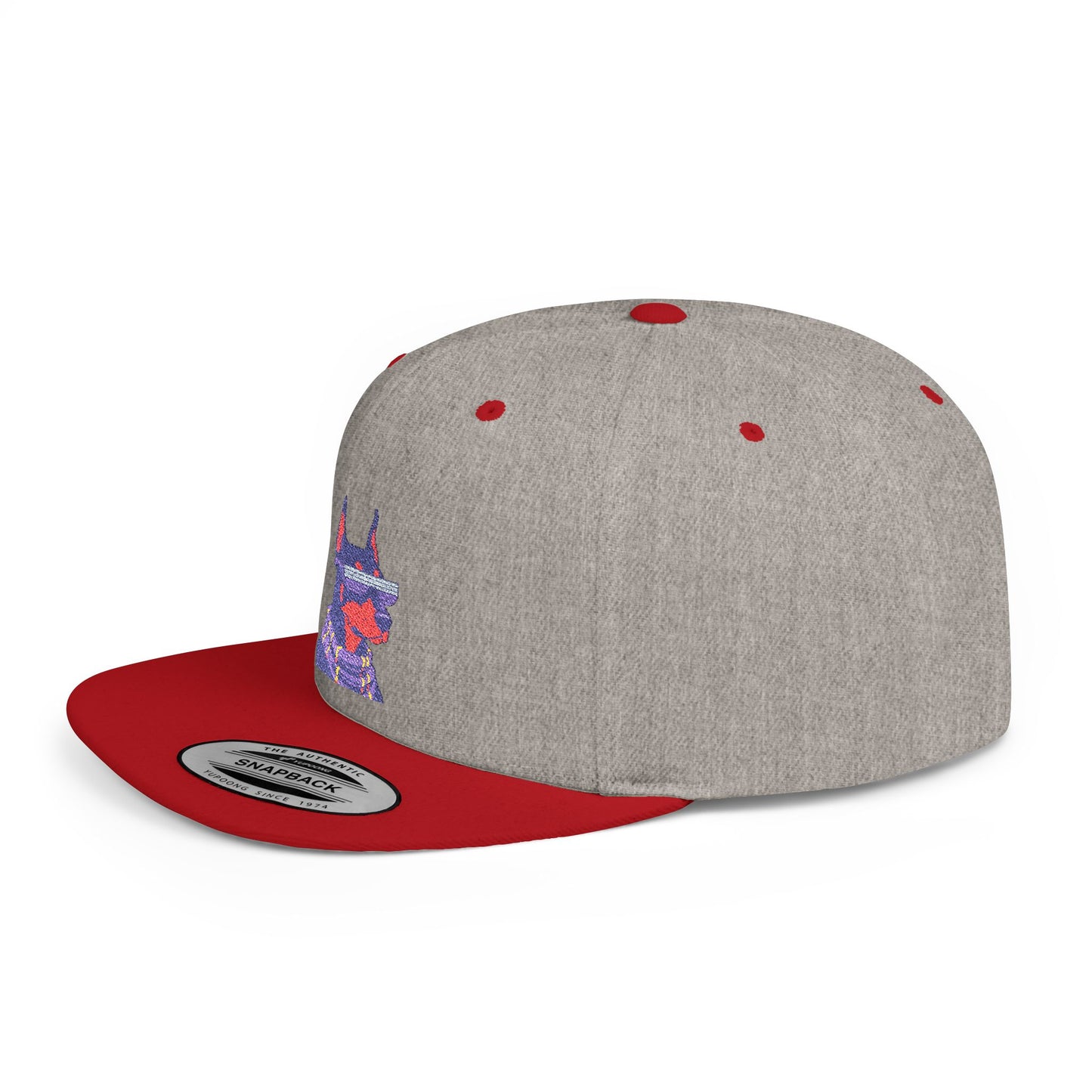 Doberman 2 Embroidered Flat Bill Snapback
