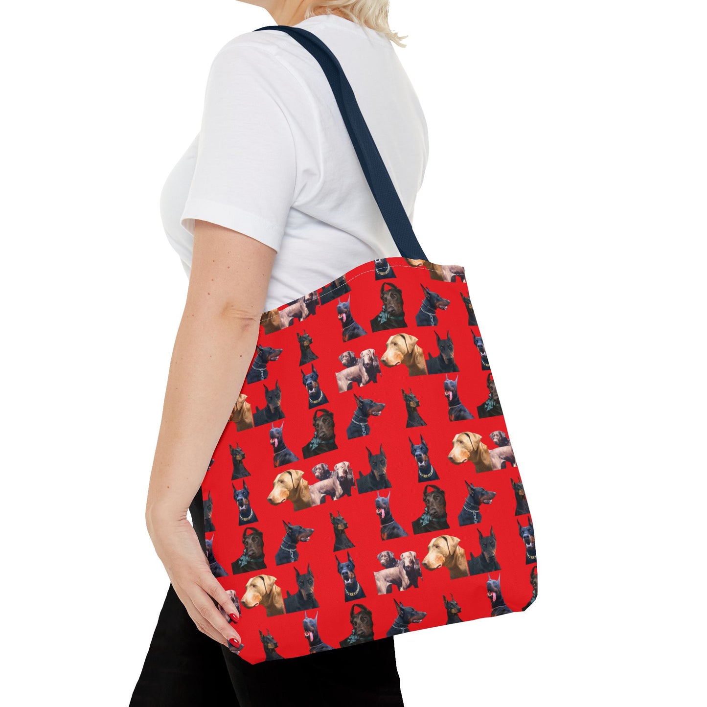 Edition 8 Doberman Model Pattern Red Tote Bag