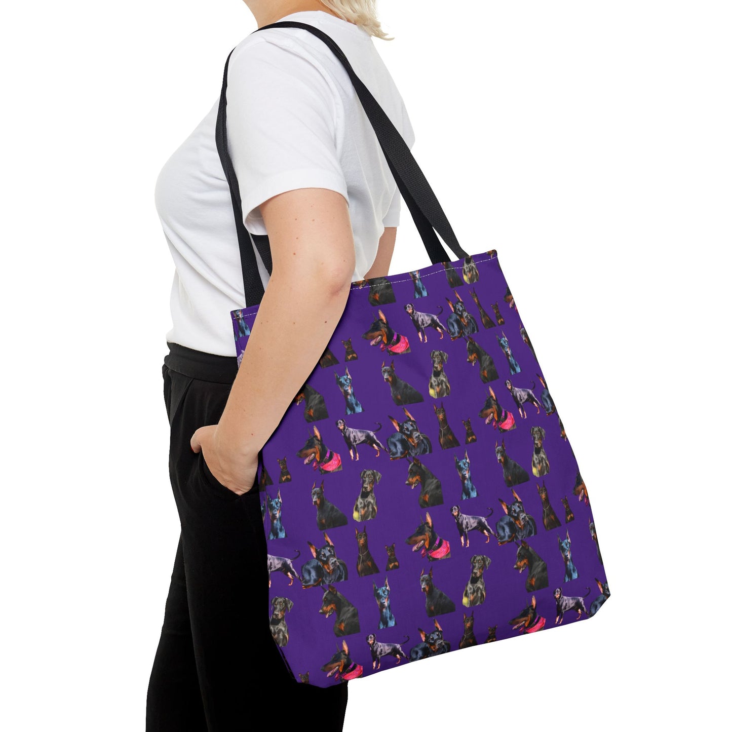 Edition 7 Doberman Model Pattern Purple Tote Bag
