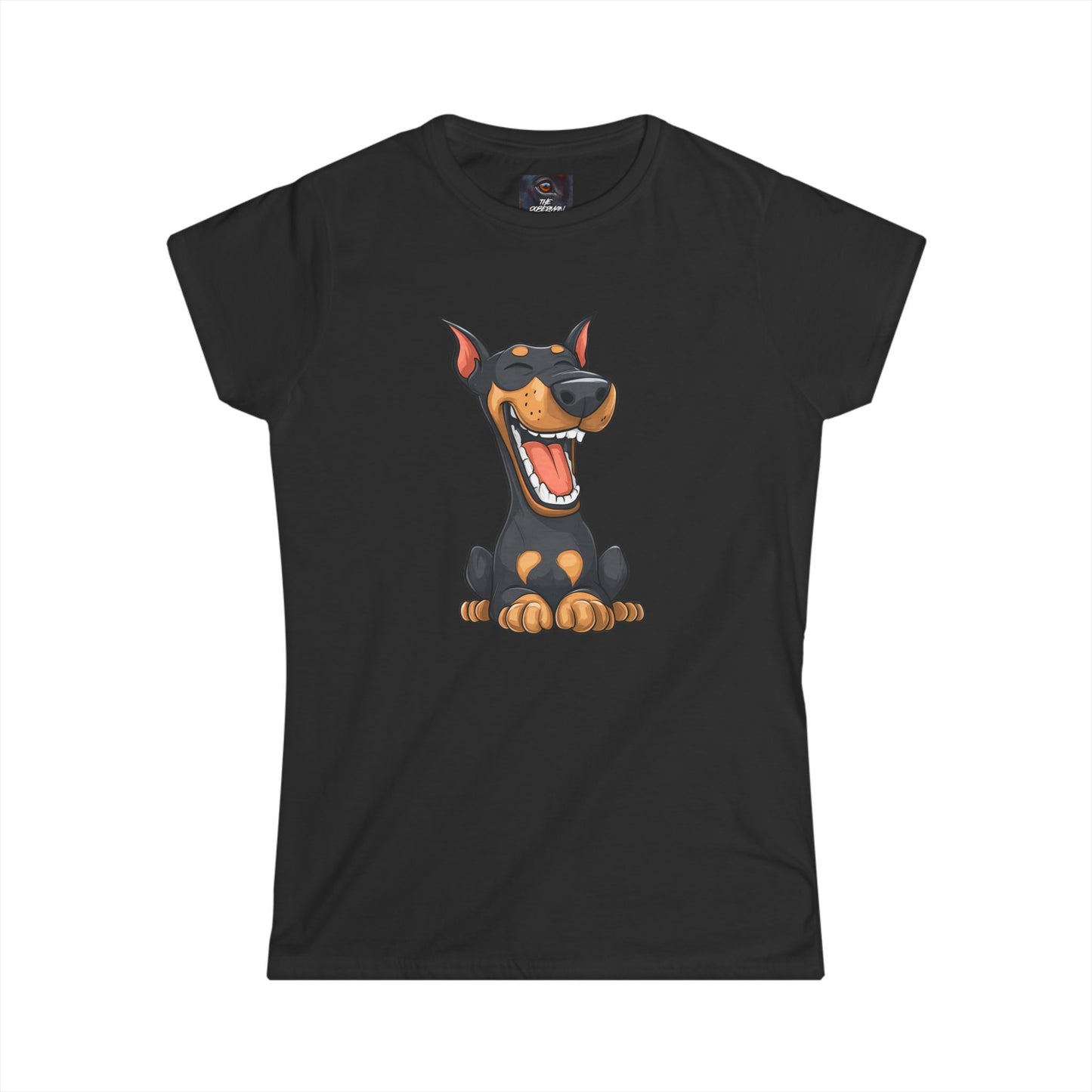 Cartoon Doberman 3 Women's Softstyle Tee