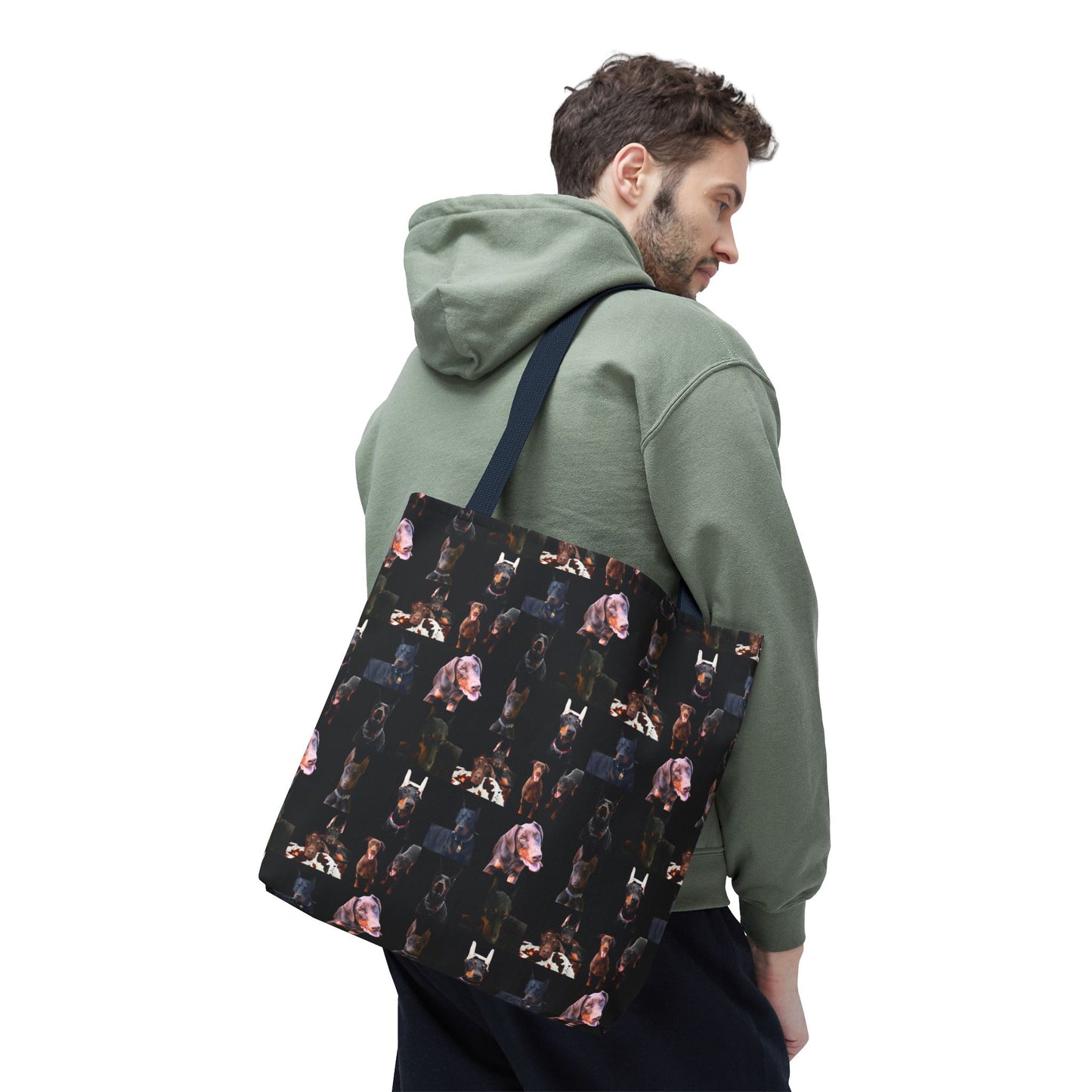 Edition 10 Doberman Model Pattern Black Tote Bag