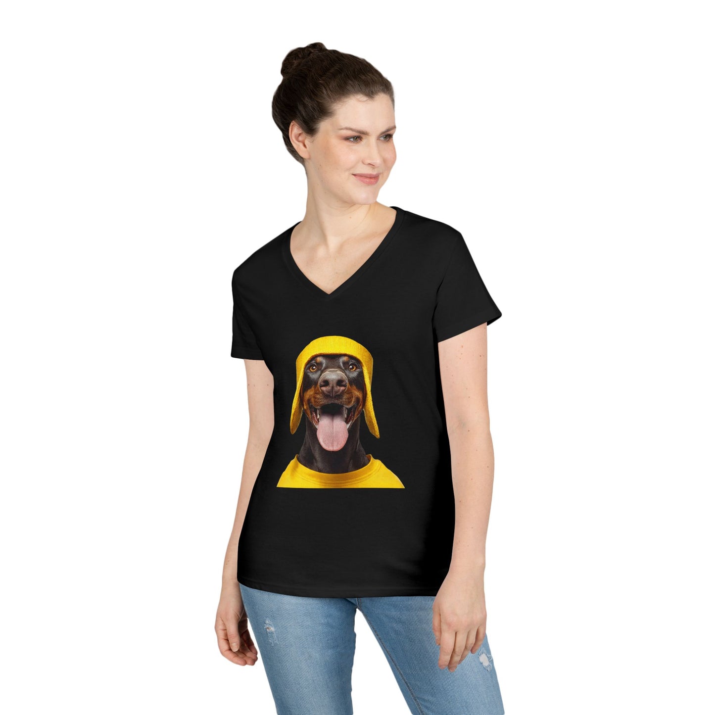 Doberman 3 V-Neck Tee Shirt for Women