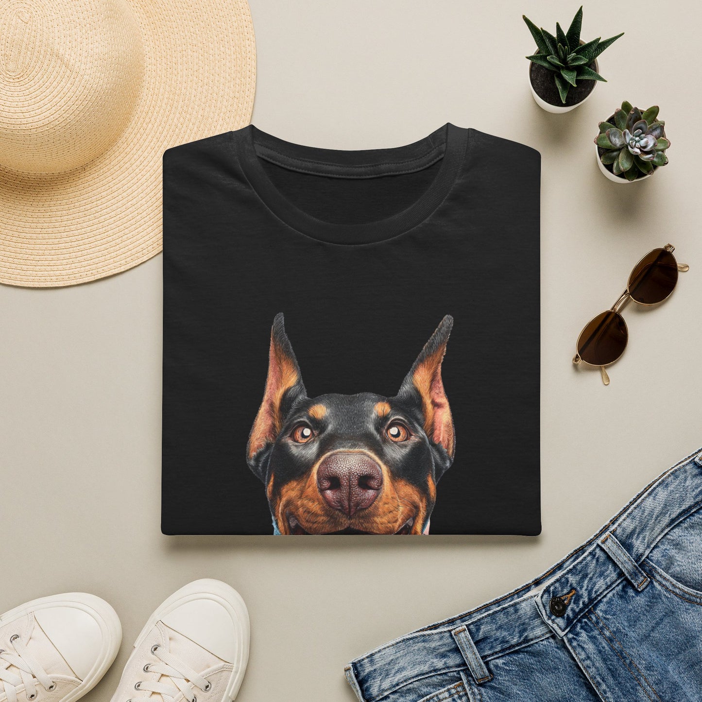 Doberman 1 Portrait T‑Shirt