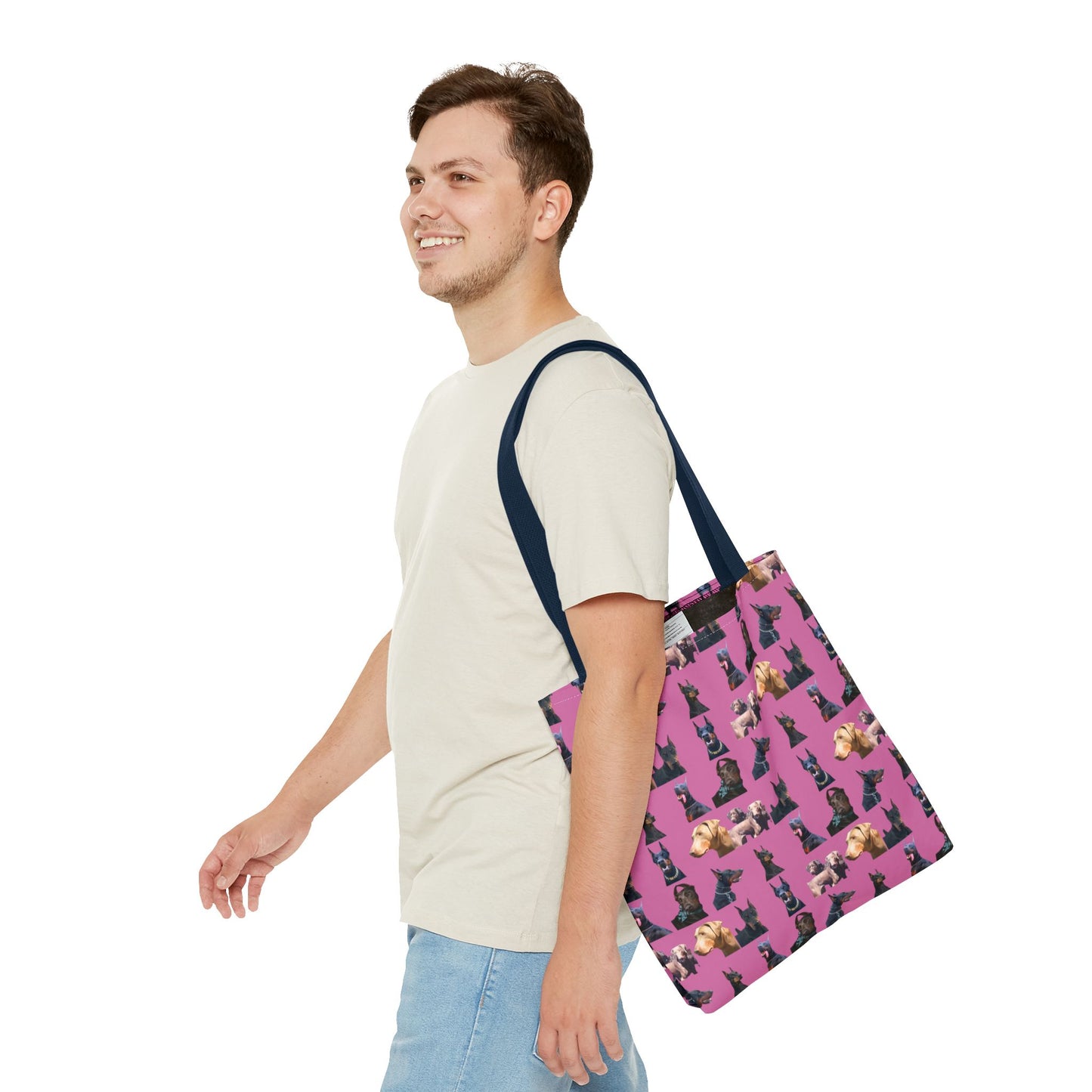 Edition 8 Doberman Model Pattern Light Pink Tote Bag