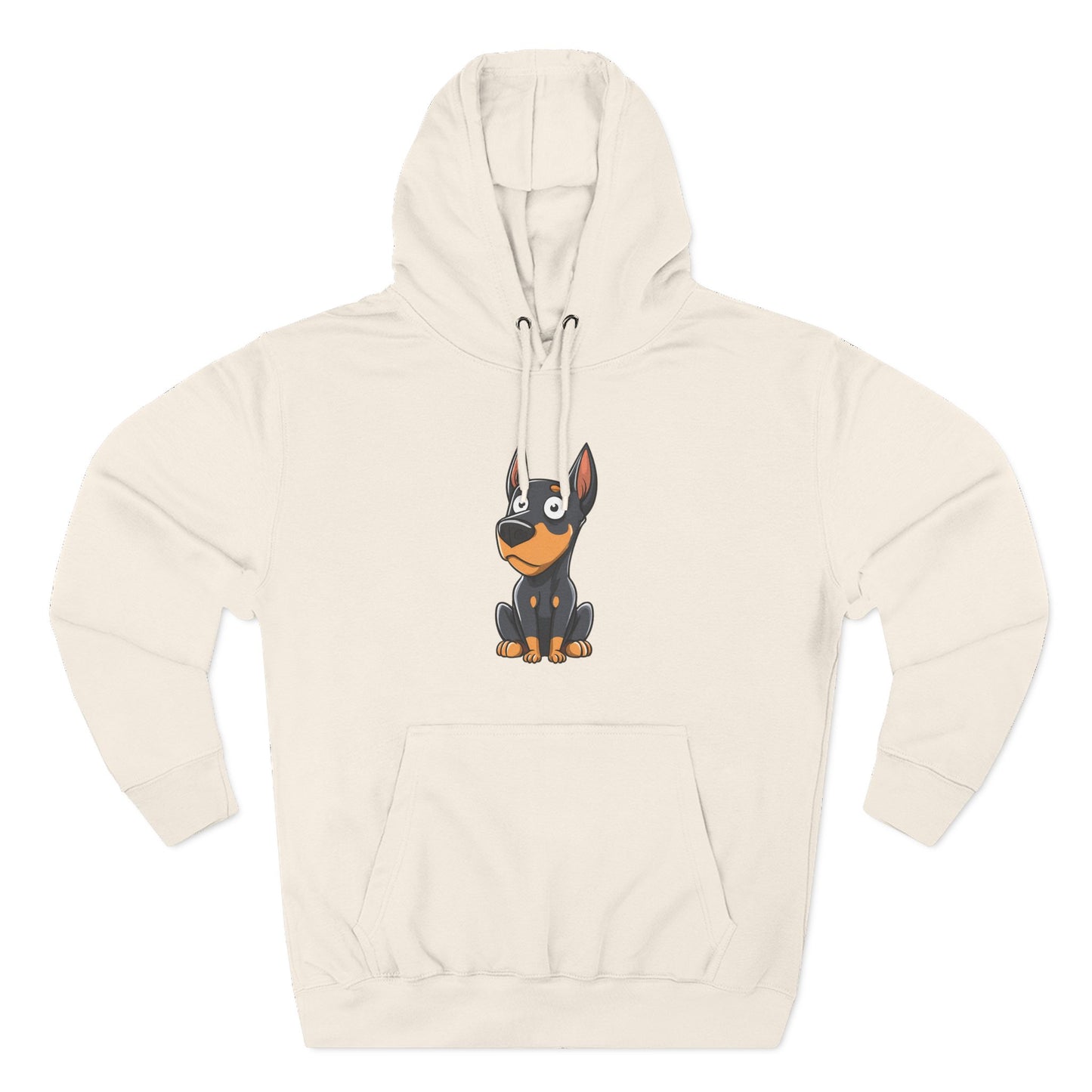 Doberman Cartoon 2 Three-Panel Fleece Hoodie