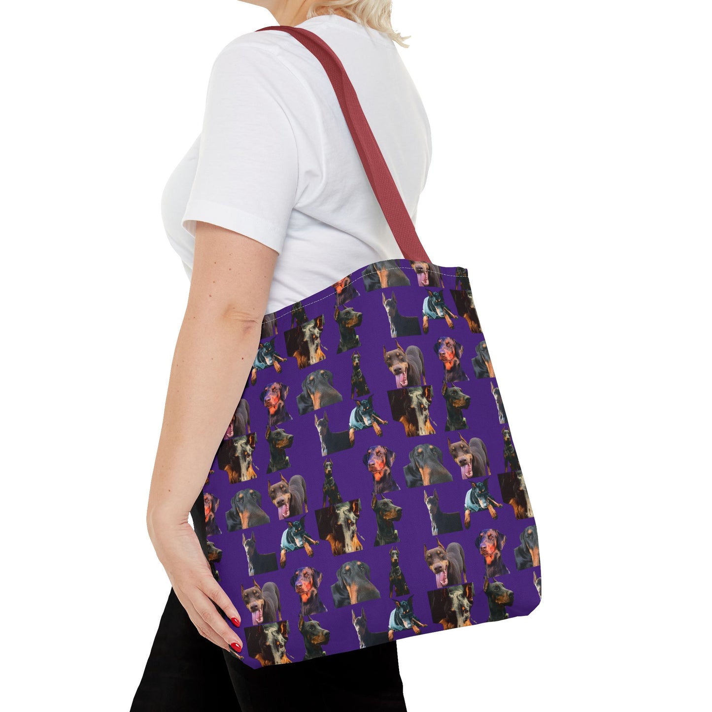 Edition 3 Doberman Model Pattern Purple Tote Bag