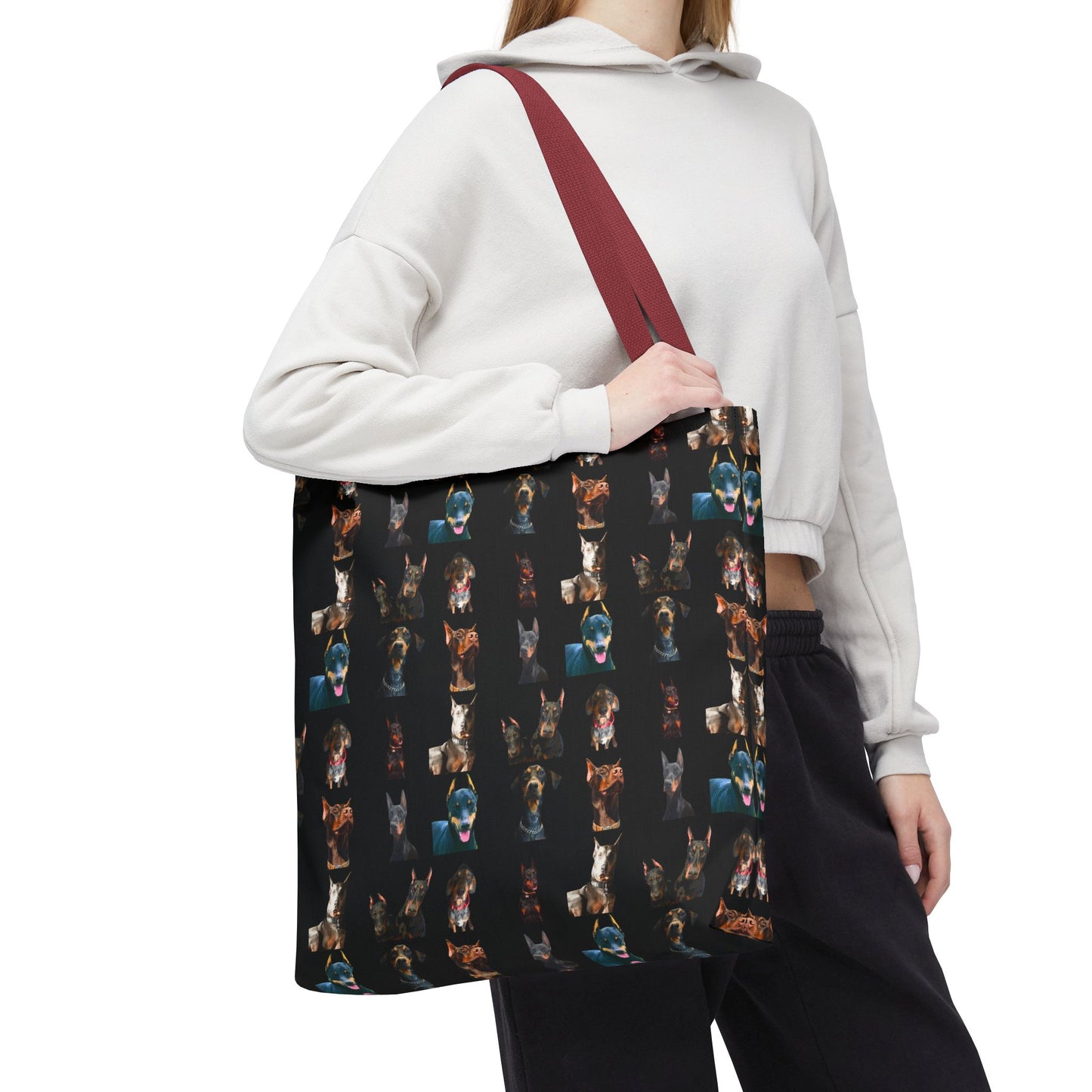 Edition 4 Doberman Model Pattern Black Tote Bag