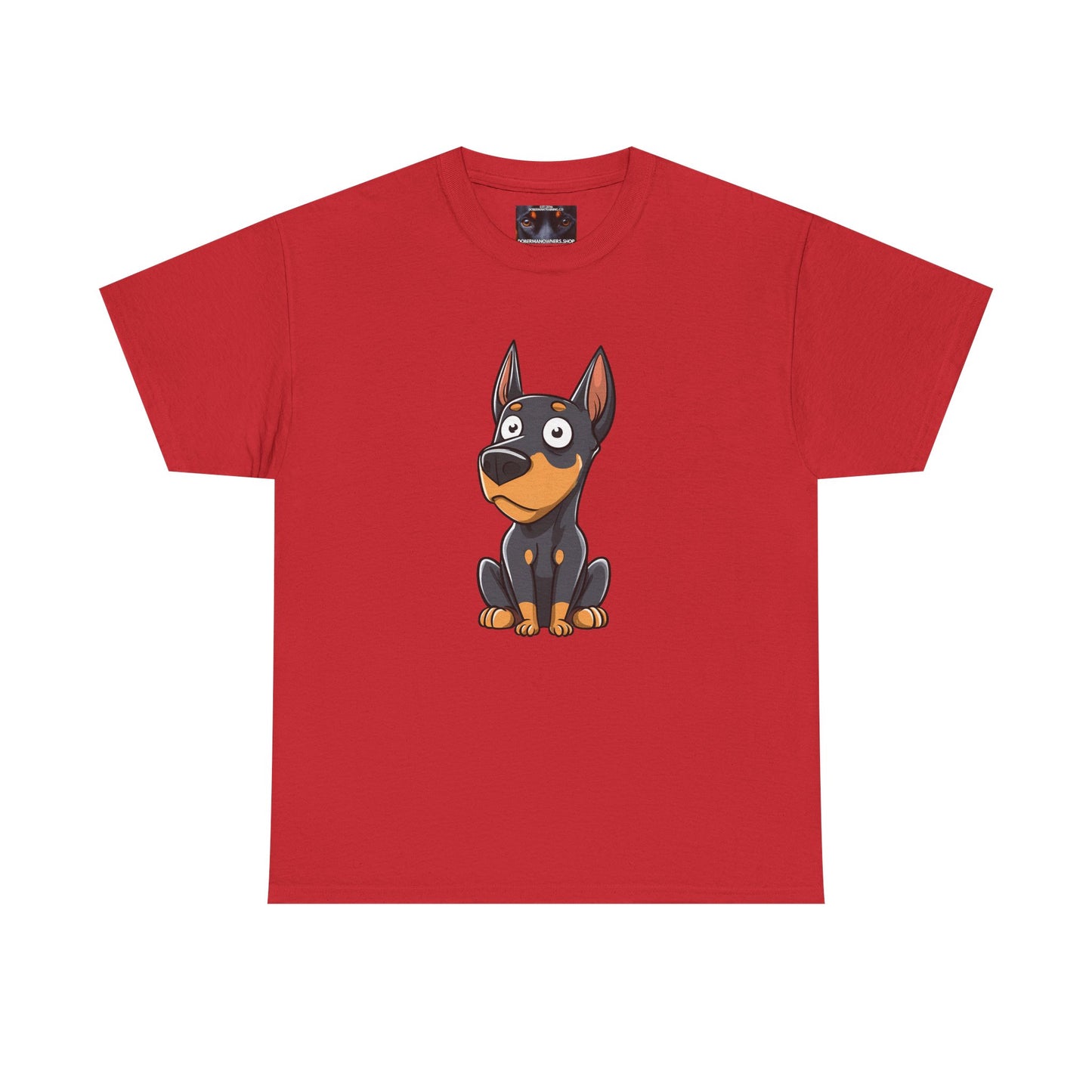 Cartoon Doberman 2 Private Lable Unisex Heavy Cotton Tee