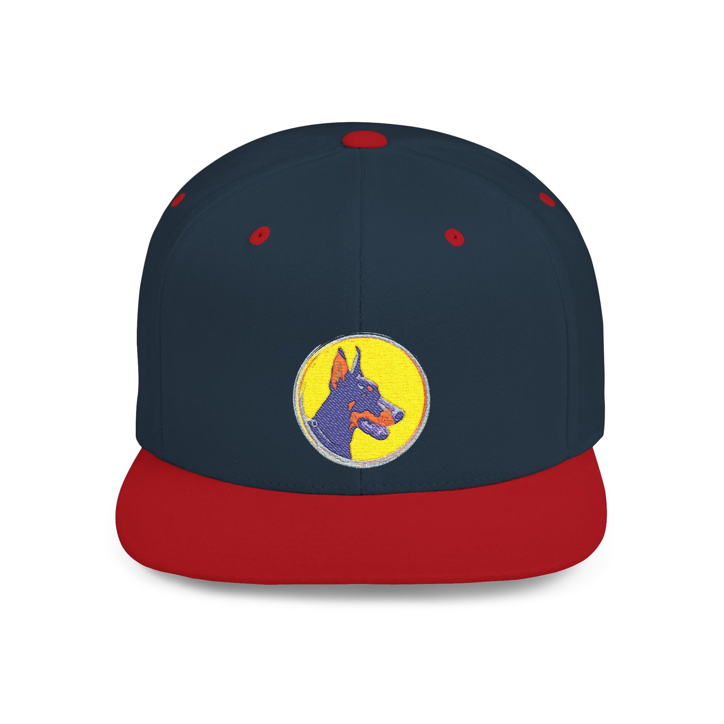 Doberman 3 Embroidered Flat Bill Snapback