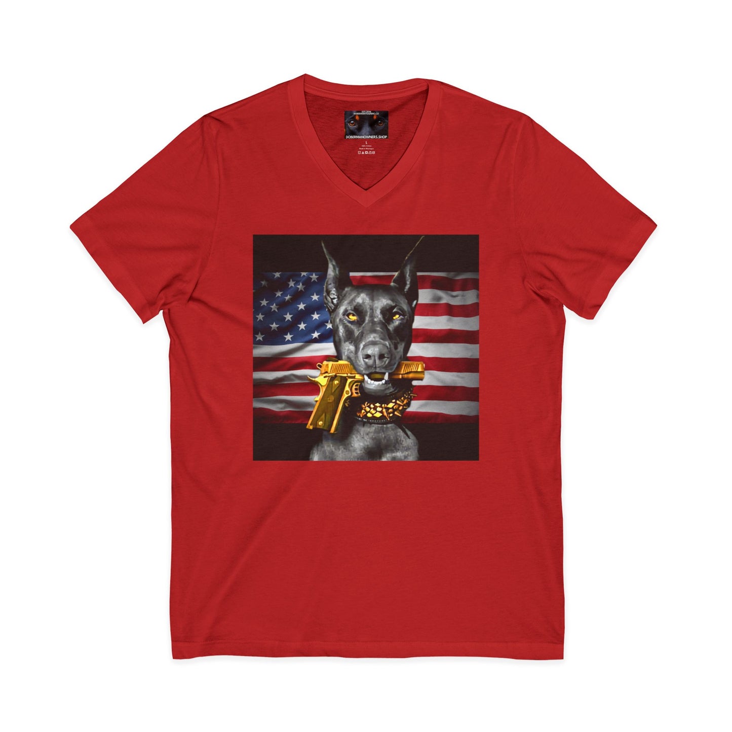 USA 2 Private Label Unisex Jersey Short Sleeve V-Neck Tee