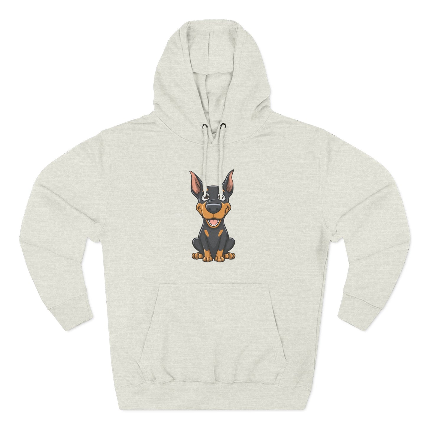 Doberman Cartoon 1 Three-Panel Fleece Hoodie