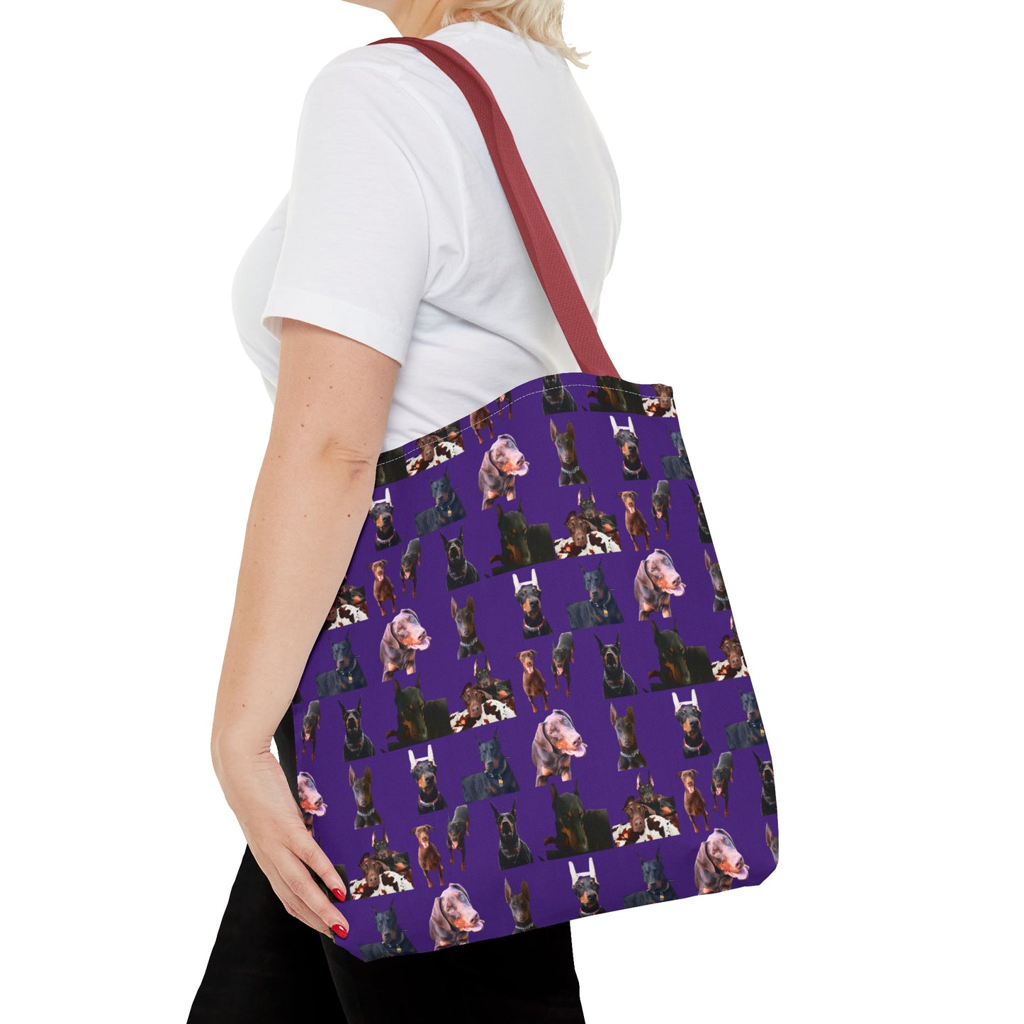 Edition 10 Doberman Model Pattern Purple Tote Bag