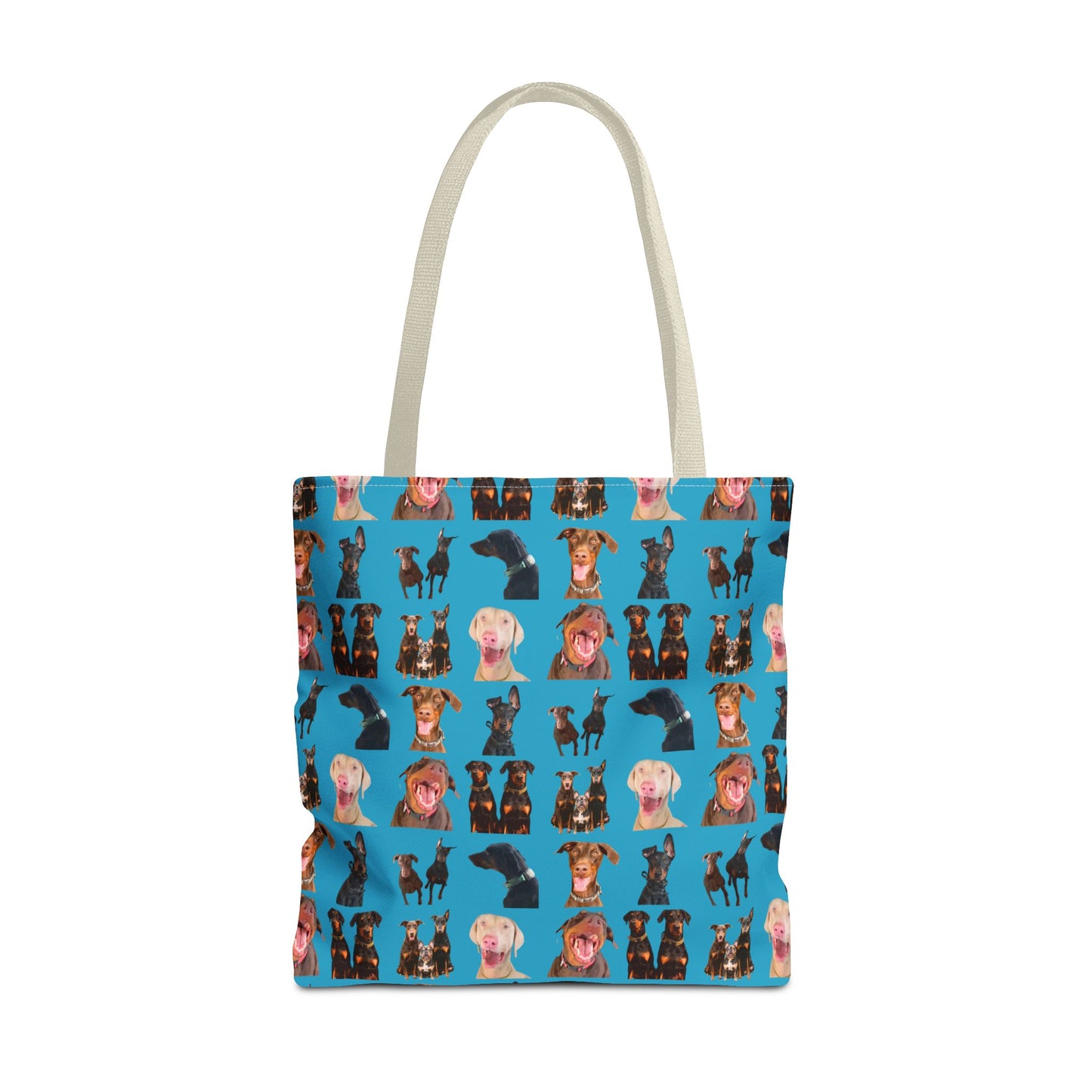 Edition 9 Doberman Model Pattern Turquoise Tote Bag