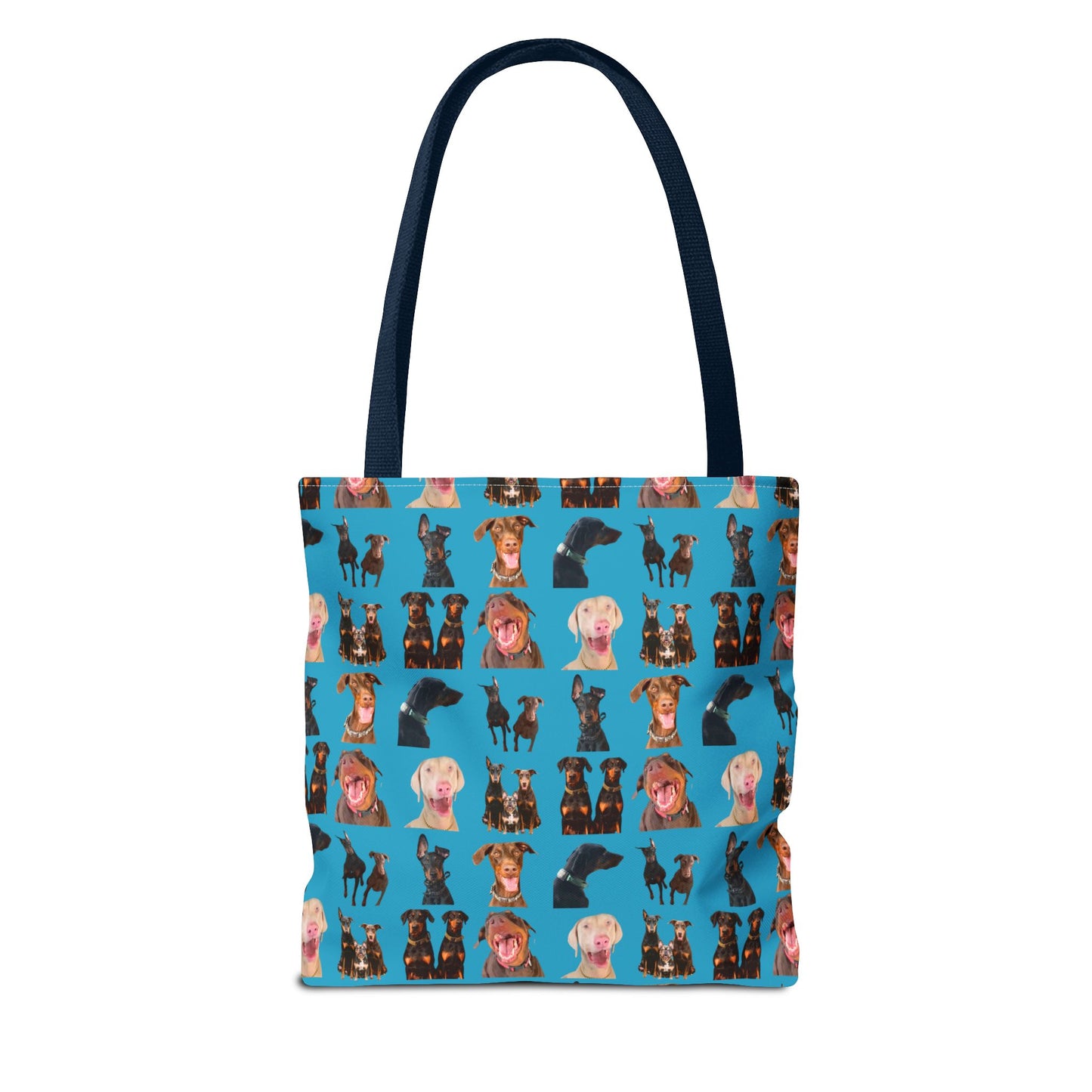 Edition 9 Doberman Model Pattern Turquoise Tote Bag