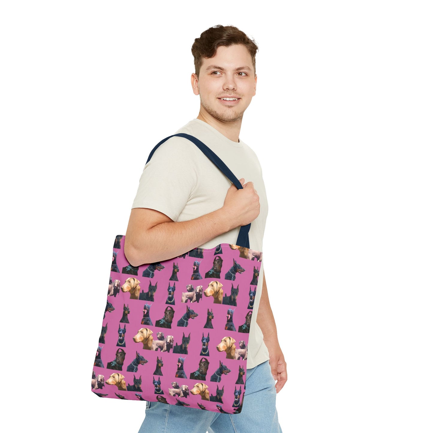 Edition 8 Doberman Model Pattern Light Pink Tote Bag