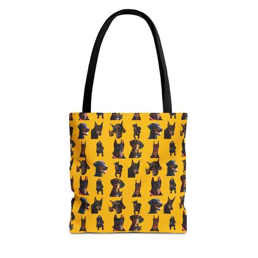 Edition 2 Doberman Model Pattern Yellow Tote Bag