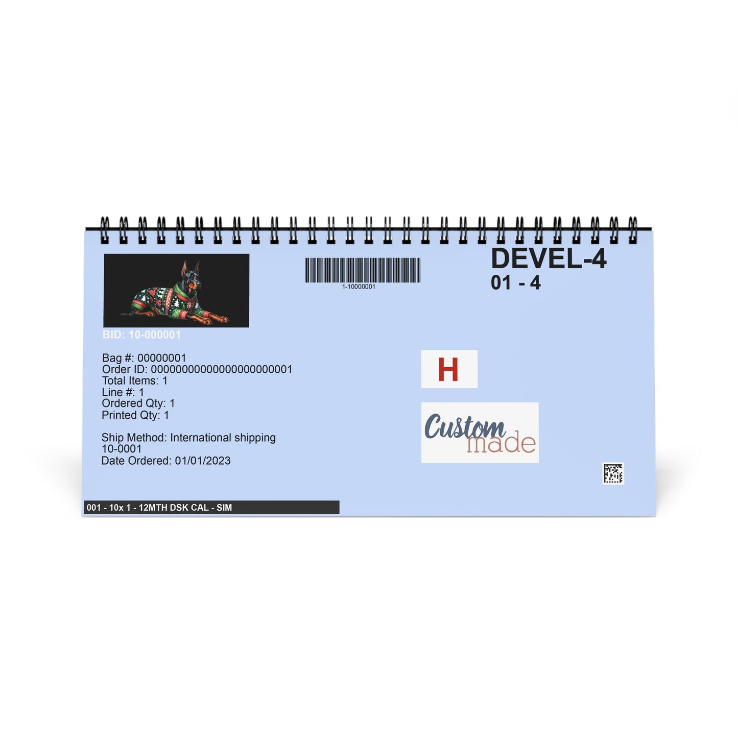 Custom Desktop Calendar — 2026 Doberman Holiday Portraits Grid