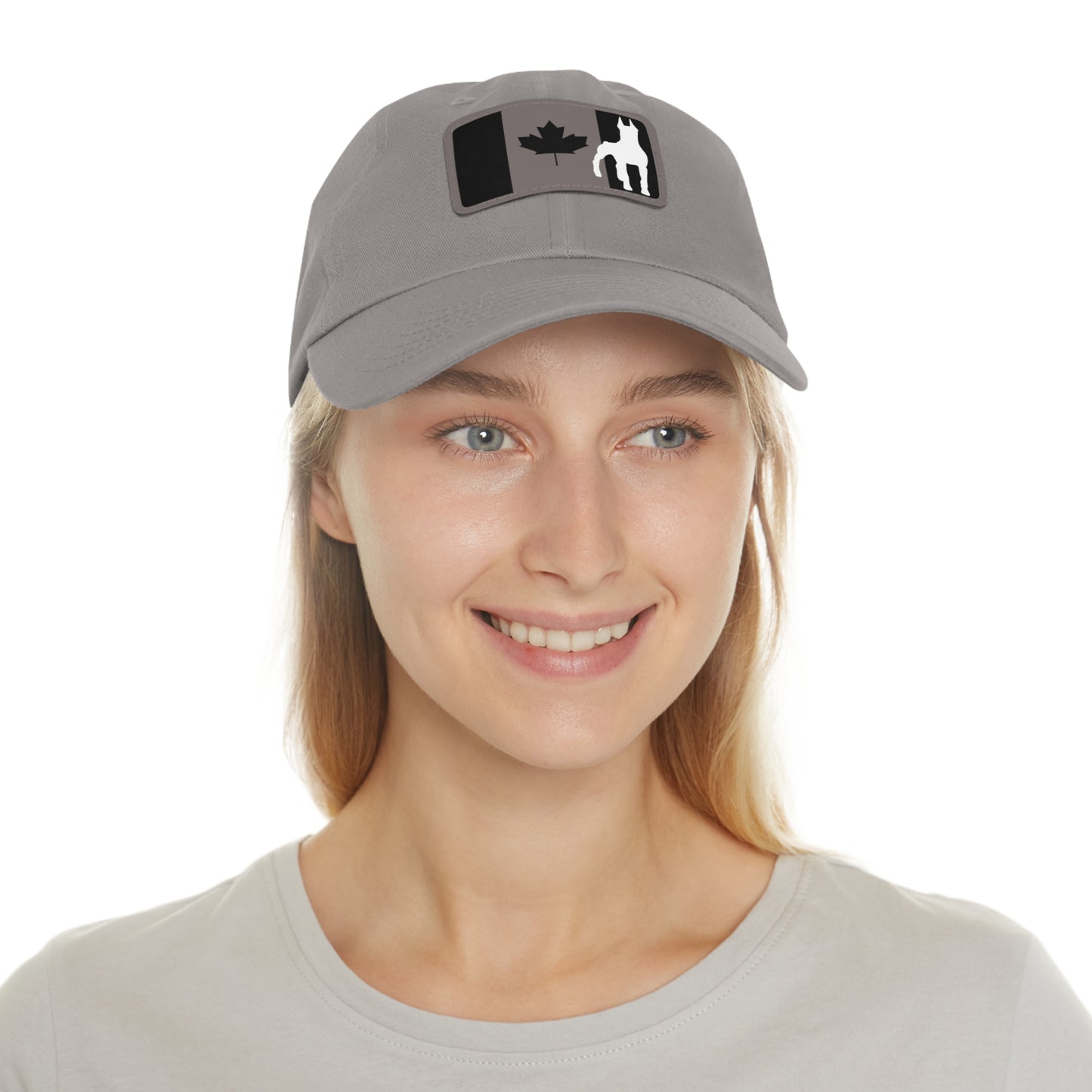 Doberman Protect Canada 1 Dad Hat with Leather Patch (Rectangle)