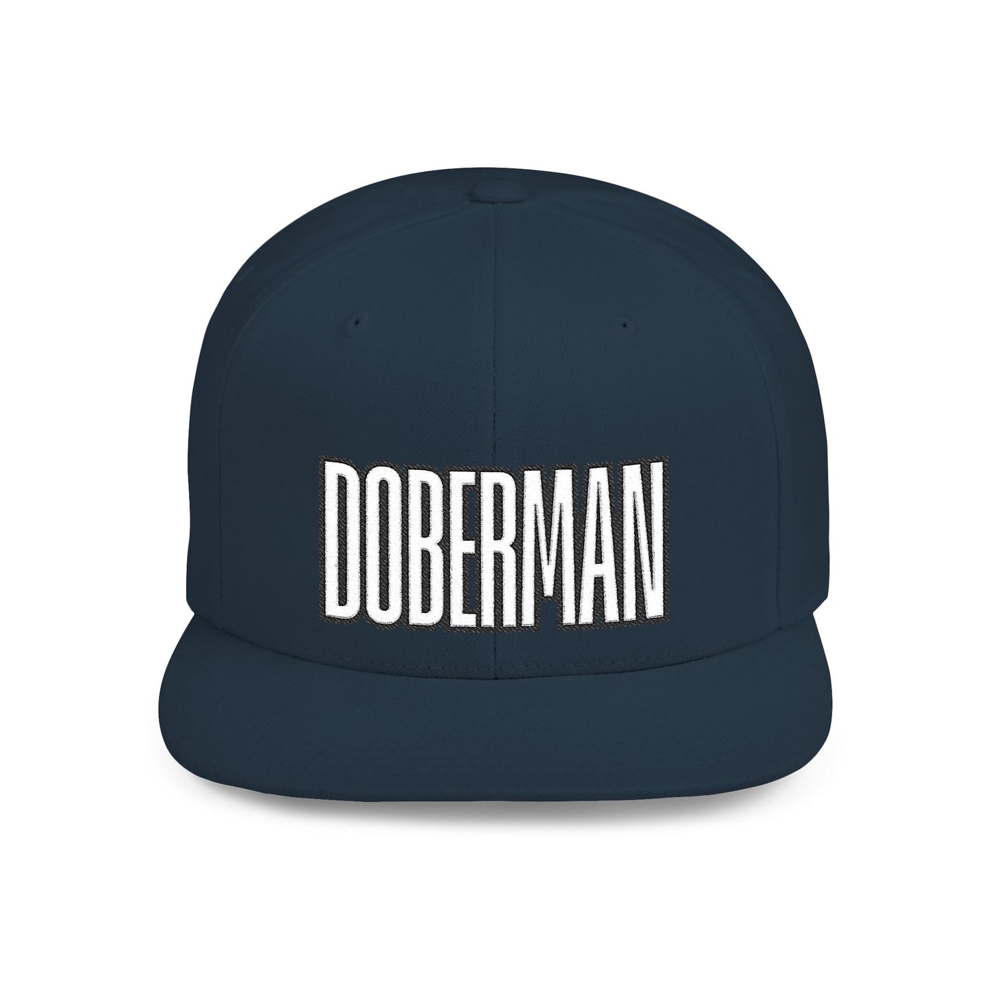 Doberman 4 Embroidered Flat Bill Snapback