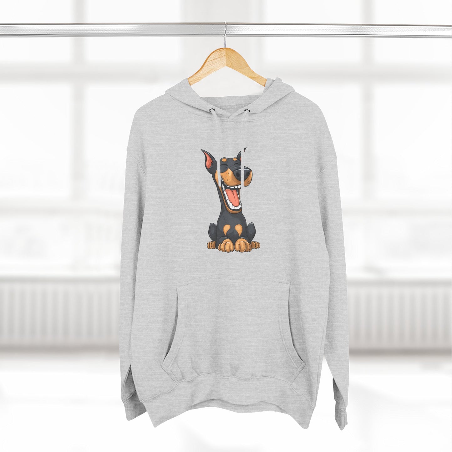 Doberman Cartoon 3 Three-Panel Fleece Hoodie