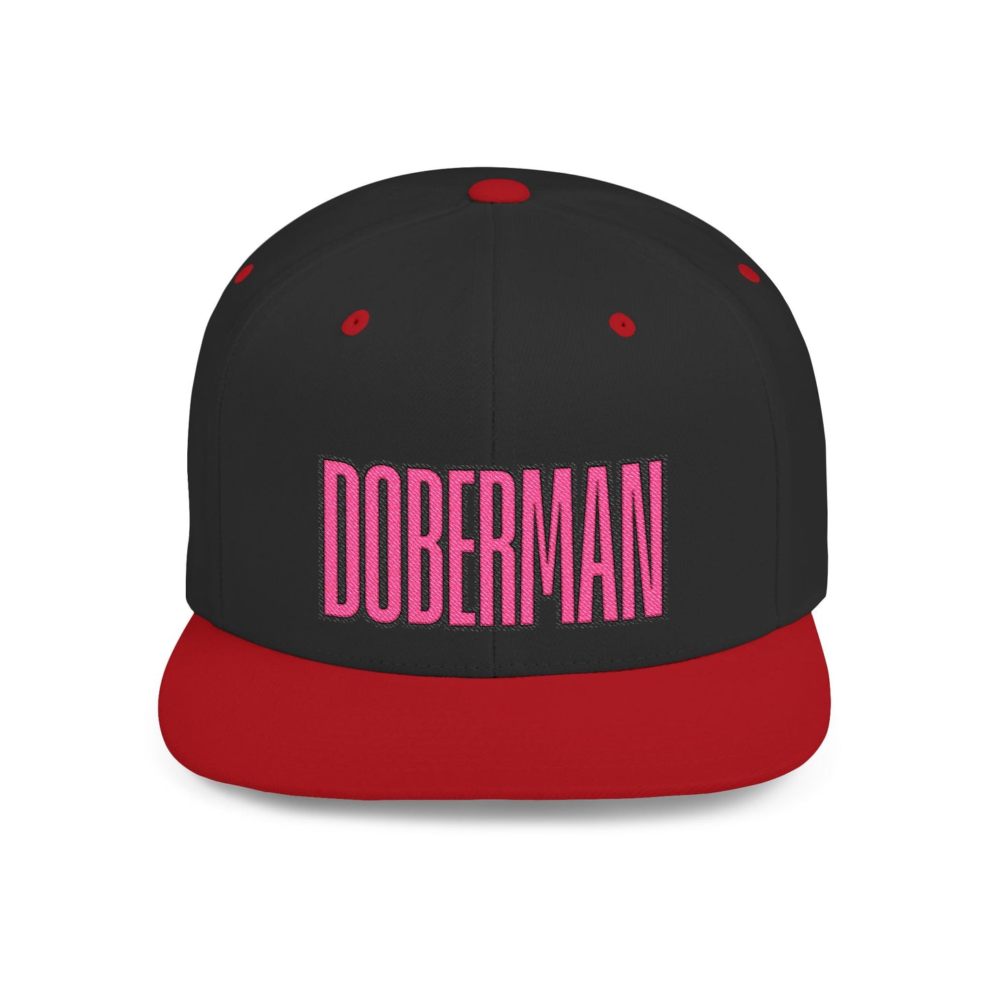 Doberman 6 Embroidered Flat Bill Snapback