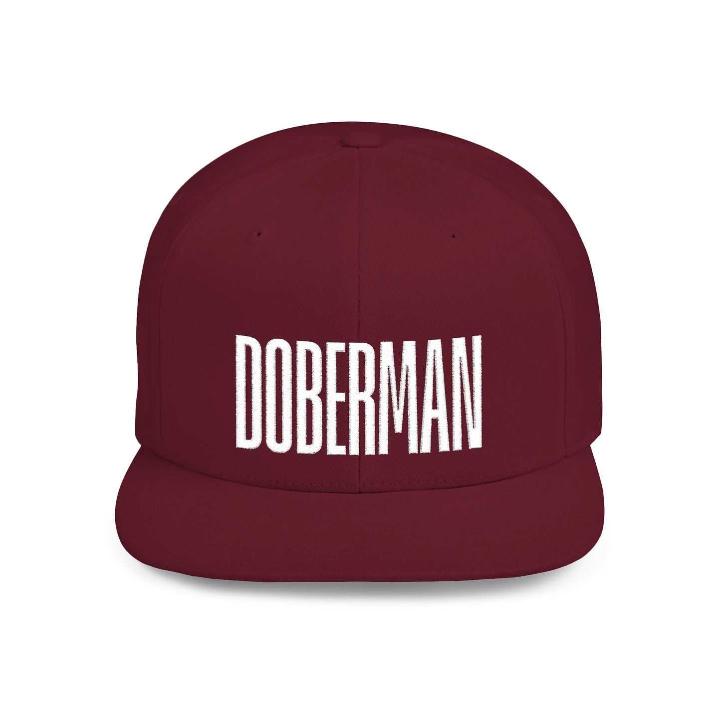 Doberman 2 Embroidered Flat Bill Snapback