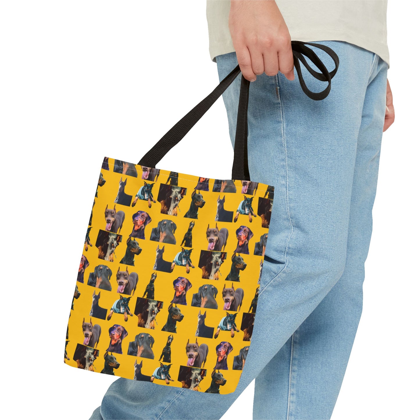 Edition 3 Doberman Model Pattern Yellow Tote Bag