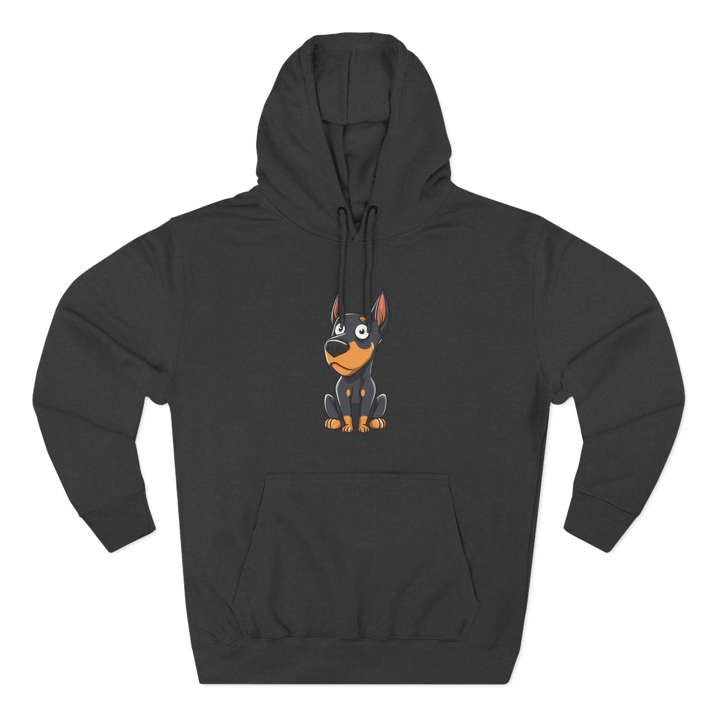 Doberman Cartoon 2 Three-Panel Fleece Hoodie