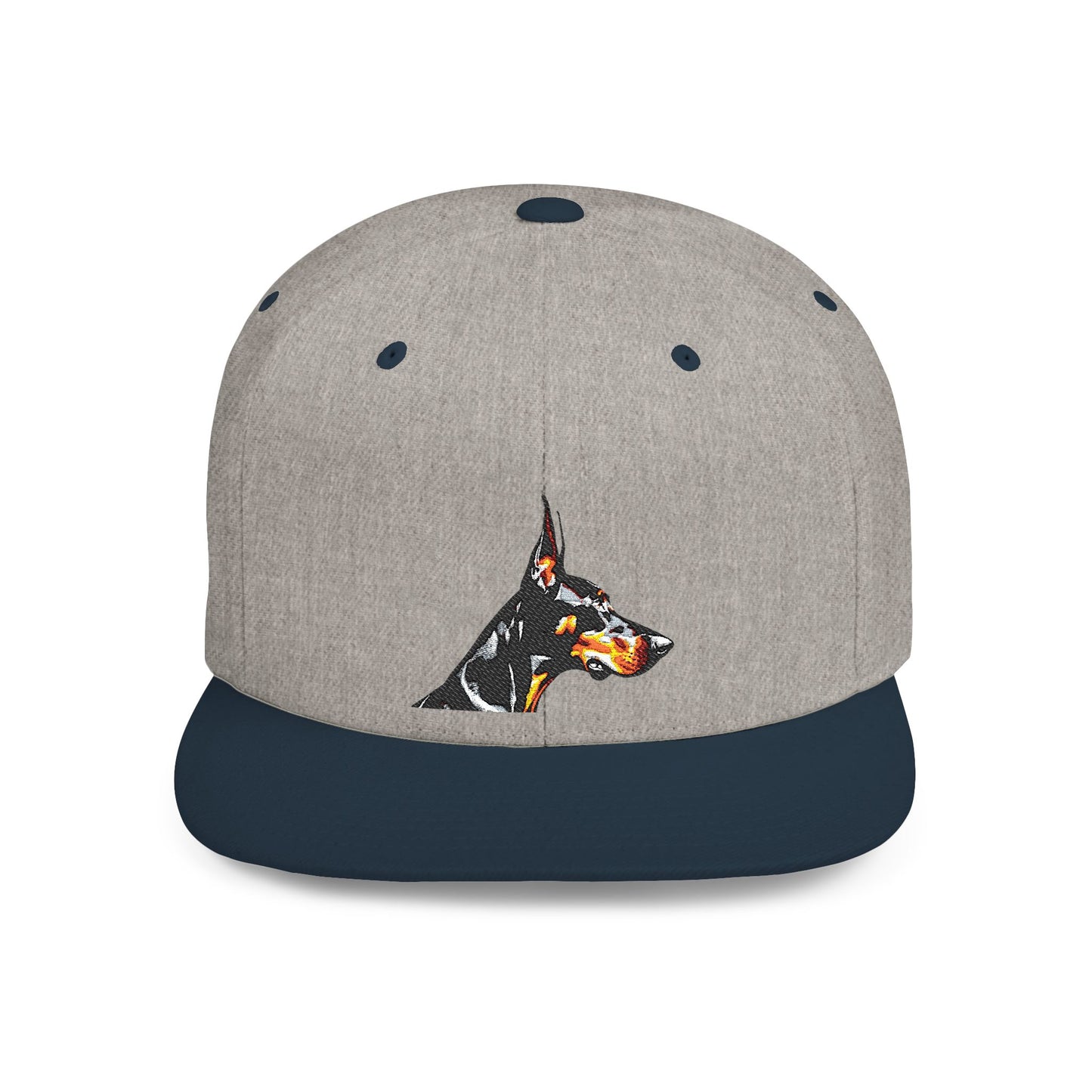 Doberman 5 Embroidered Flat Bill Snapback