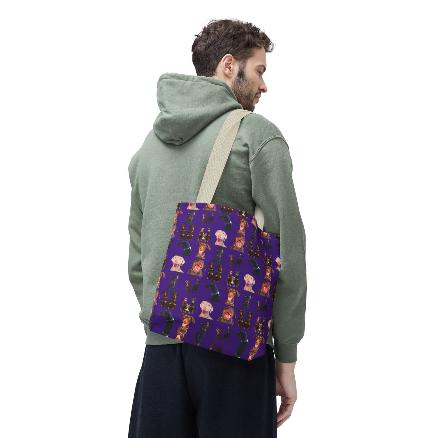 Edition 9 Doberman Model Pattern Purple Tote Bag