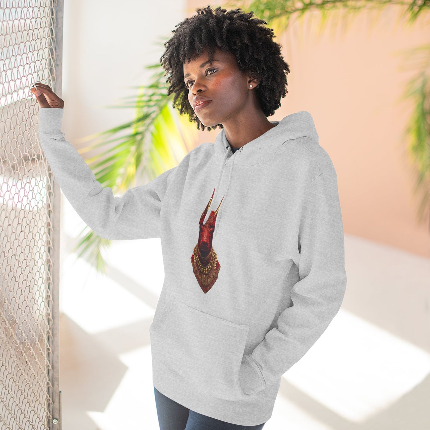 Doberman Goat 3 Fleece Hoodie