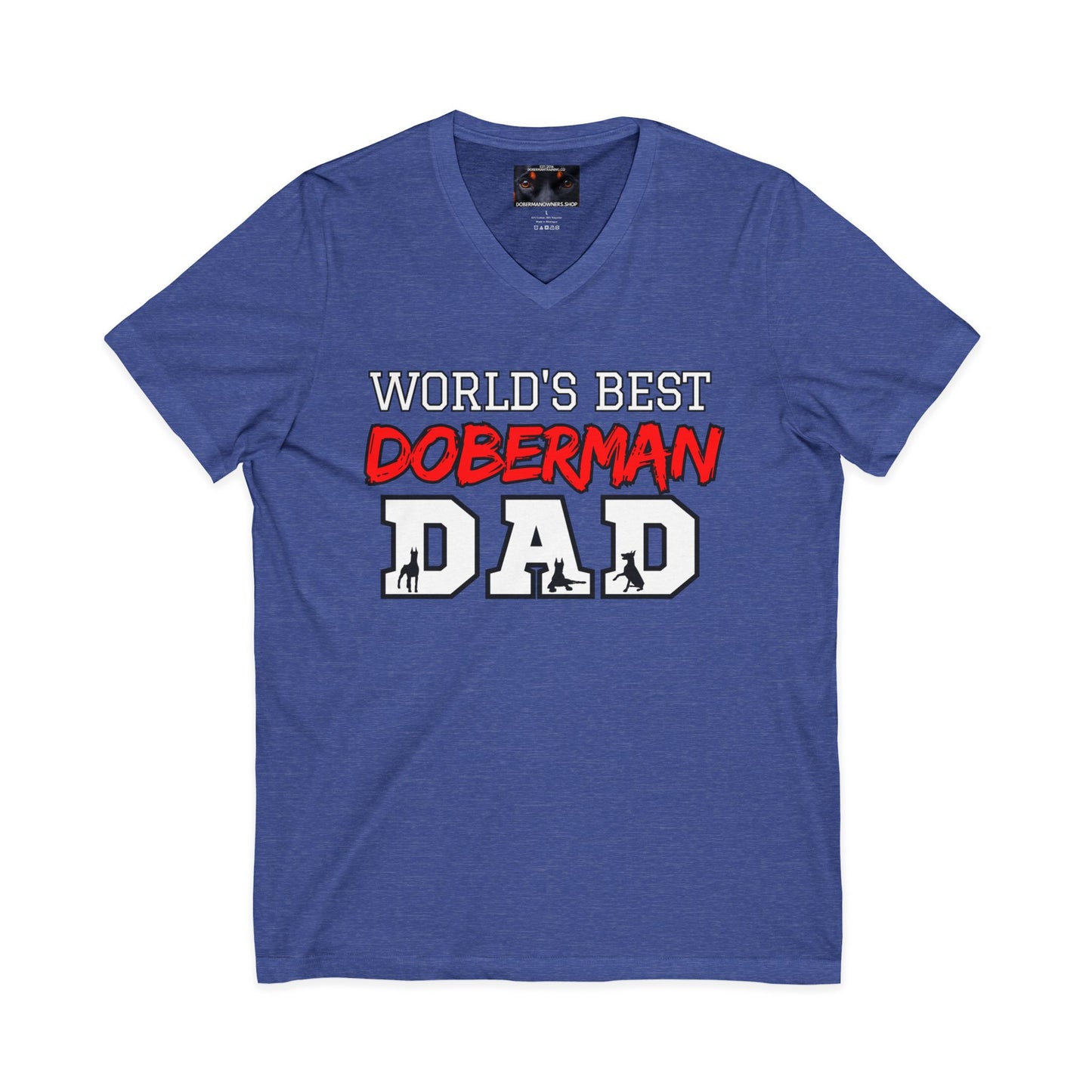 Doberman Dad S1 Private Label Unisex Jersey Short Sleeve V-Neck Tee
