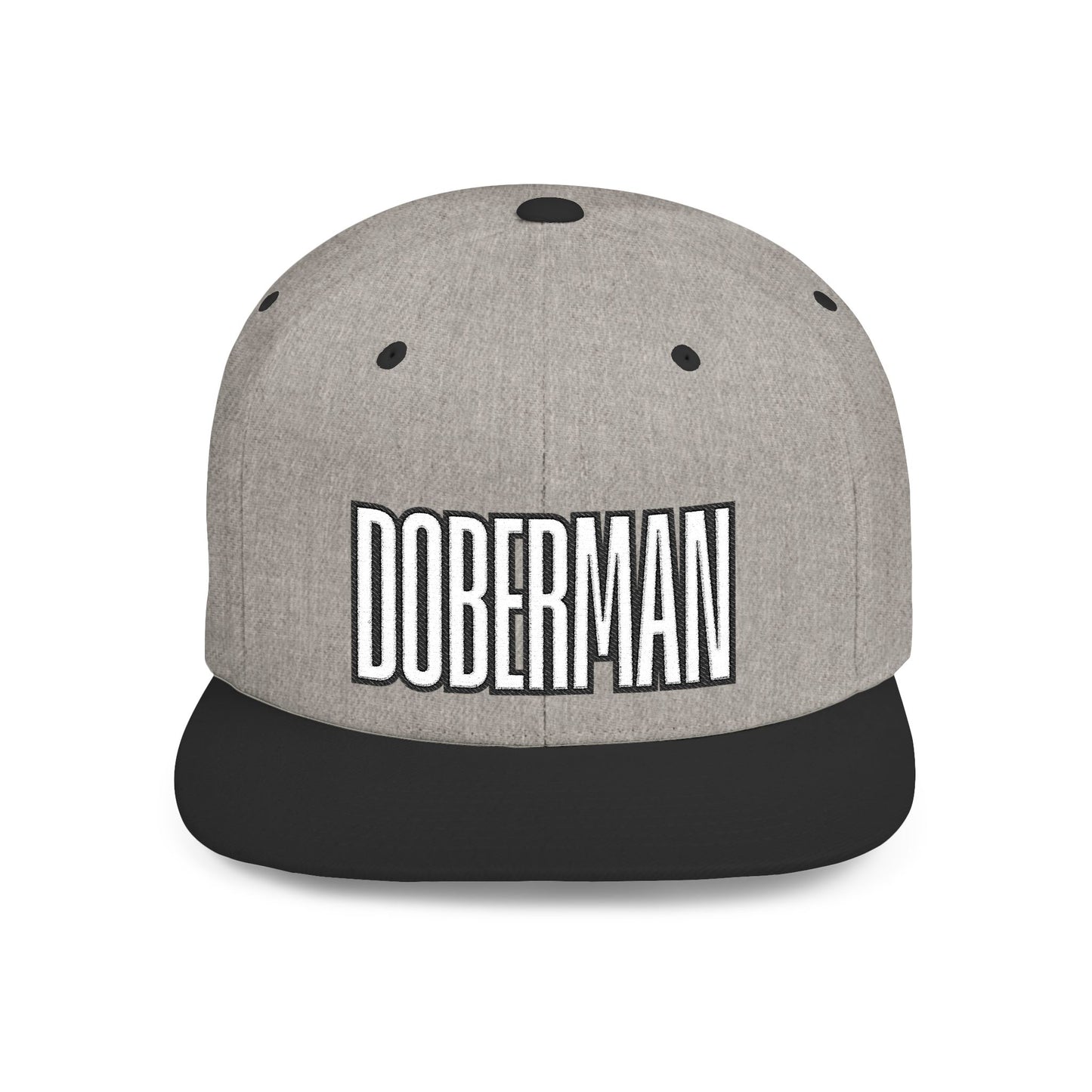Doberman 4 Embroidered Flat Bill Snapback
