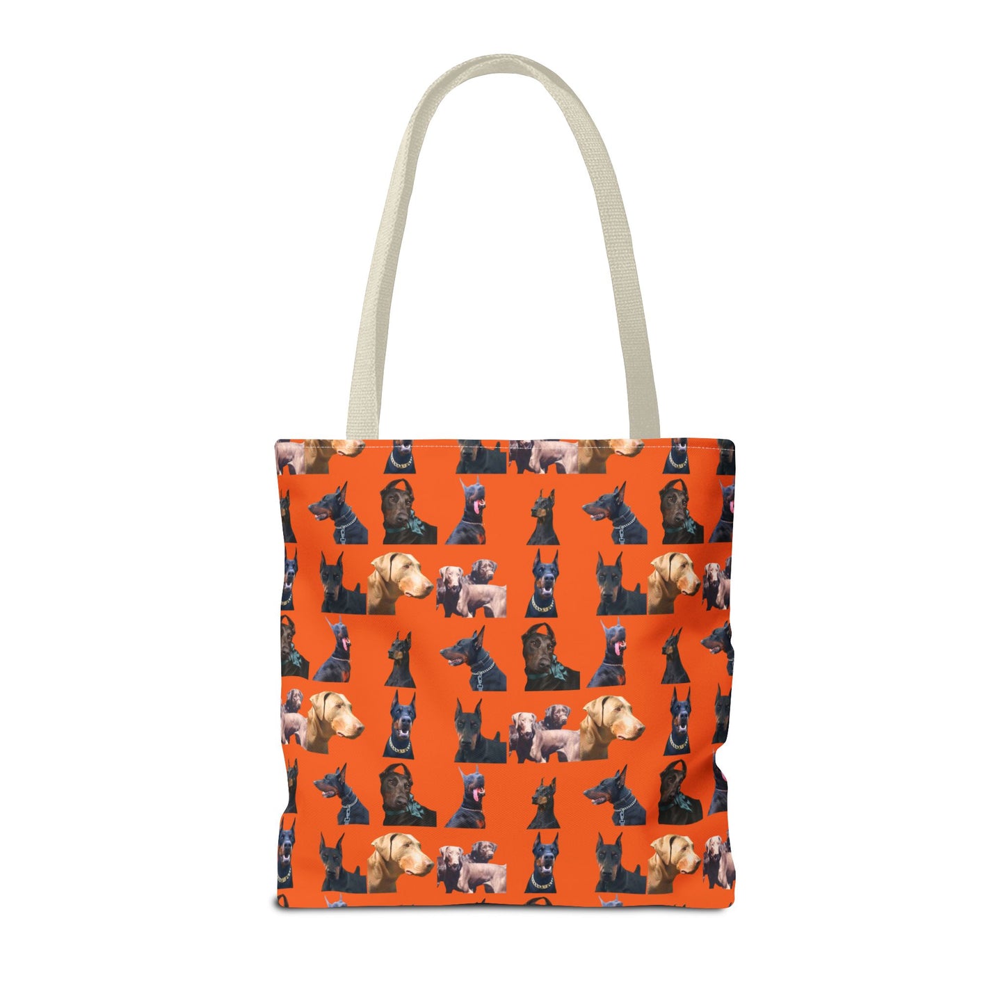 Edition 8 Doberman Model Pattern Orange Tote Bag