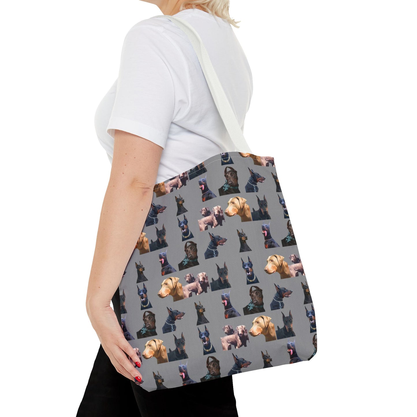 Edition 8 Doberman Model Pattern Gray Tote Bag