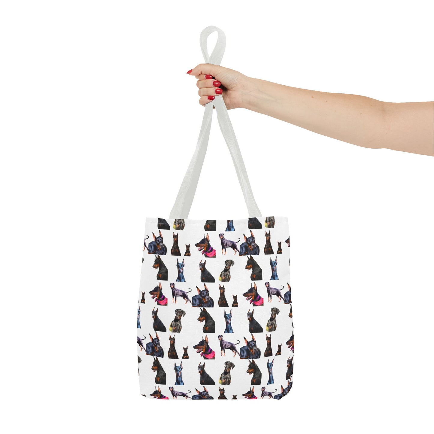 Edition 7 Doberman Model Pattern White Tote Bag