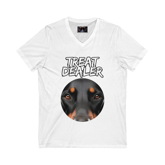 Treat Dealer Private Label Unisex Jersey Short Sleeve V-Neck Tee