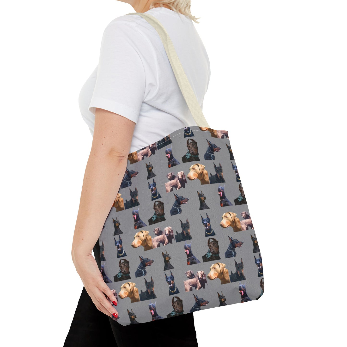 Edition 8 Doberman Model Pattern Gray Tote Bag