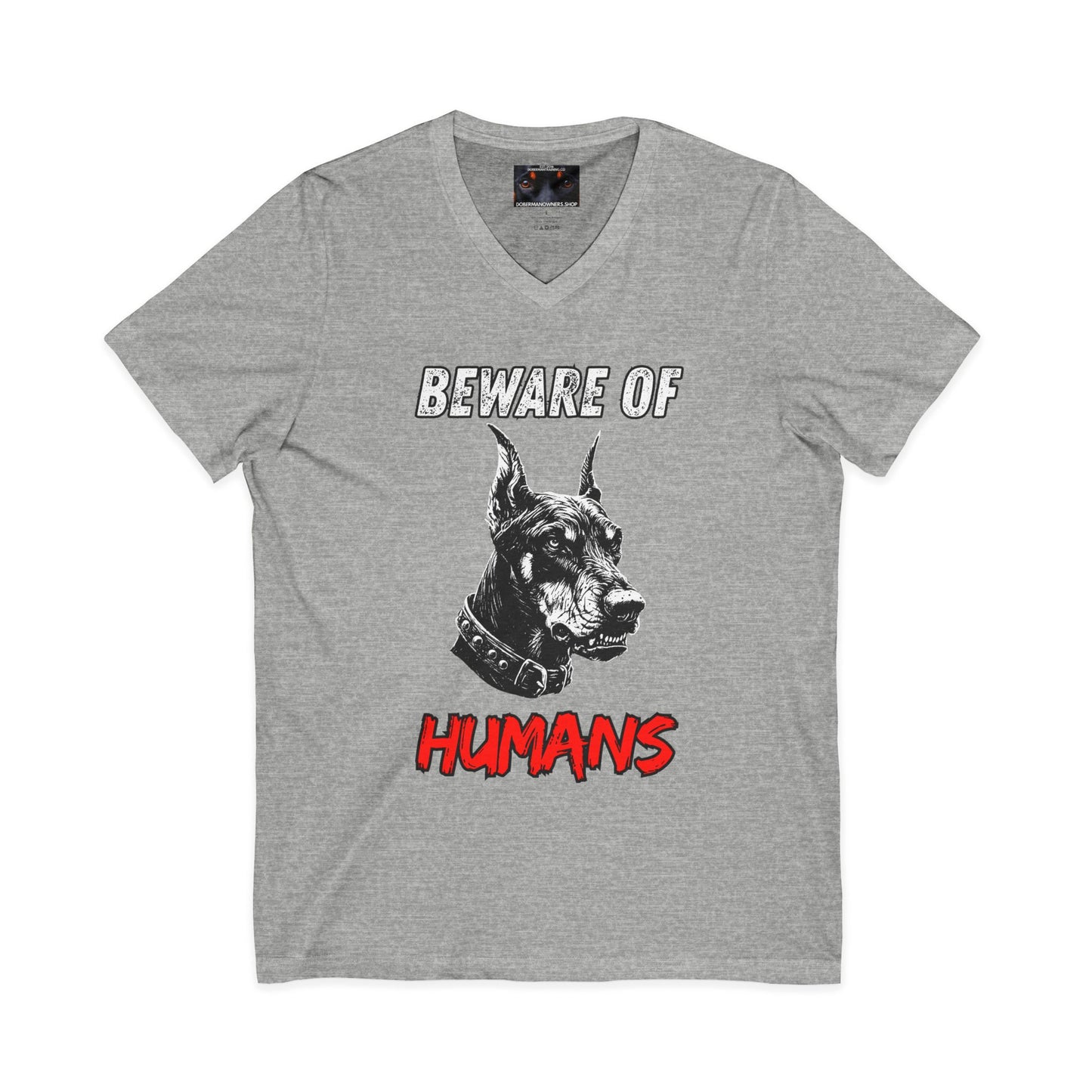 Beware 3 Private Label Unisex Jersey Short Sleeve V-Neck Tee