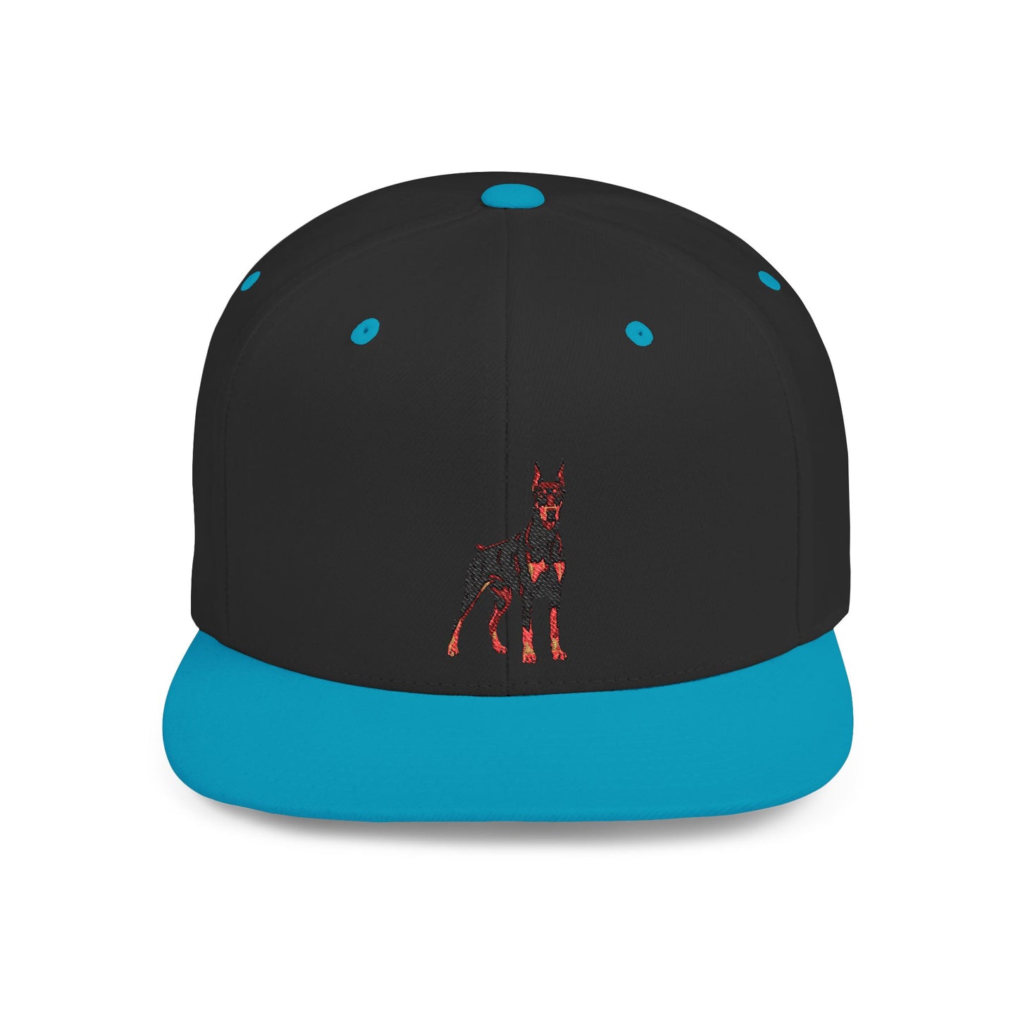 Doberman 6 Embroidered Flat Bill Snapback