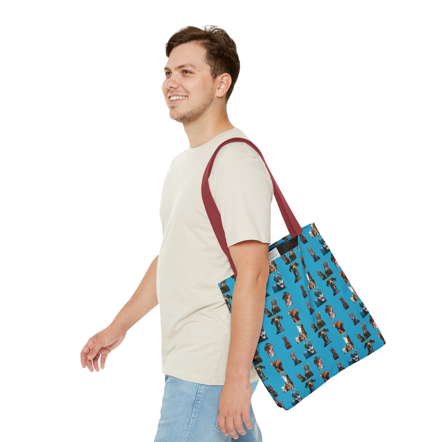 Edition 4 Doberman Model Pattern Turquoise Tote Bag